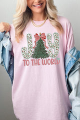 5000-E3213 Joy to the World Graphic Heavy Cotton Tee $9