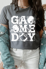 US3001-E3073 Distressed Game Day Graphic Tee $12.5