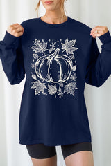 UL240-E3162 Fall Pumpkin Graphic Long Sleeve Tee $13.75