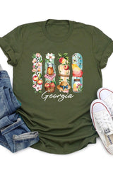 US3001P-E3061GA Georgia State Brushstroke Graphic Plus Tee $16