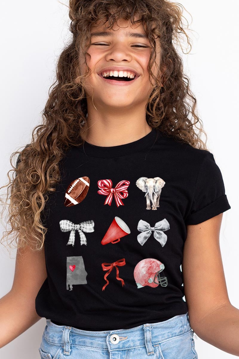 US3001Y-E3076Z Alabama Football Kids Graphic Tee $11