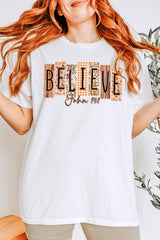 5000-E3167 Believe Fall Christian Graphic Heavy Cotton Tee $9