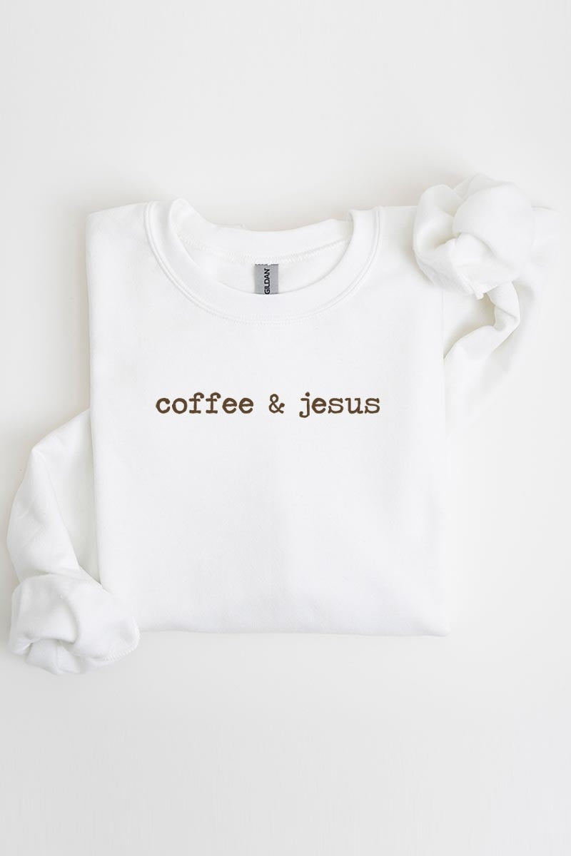 UL180-E3209 Coffee & Jesus Graphic Sweatshirt $20