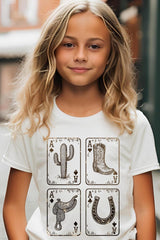 US3001Y-E3094Z Western Cowgirl Card Kids Graphic Tee $11