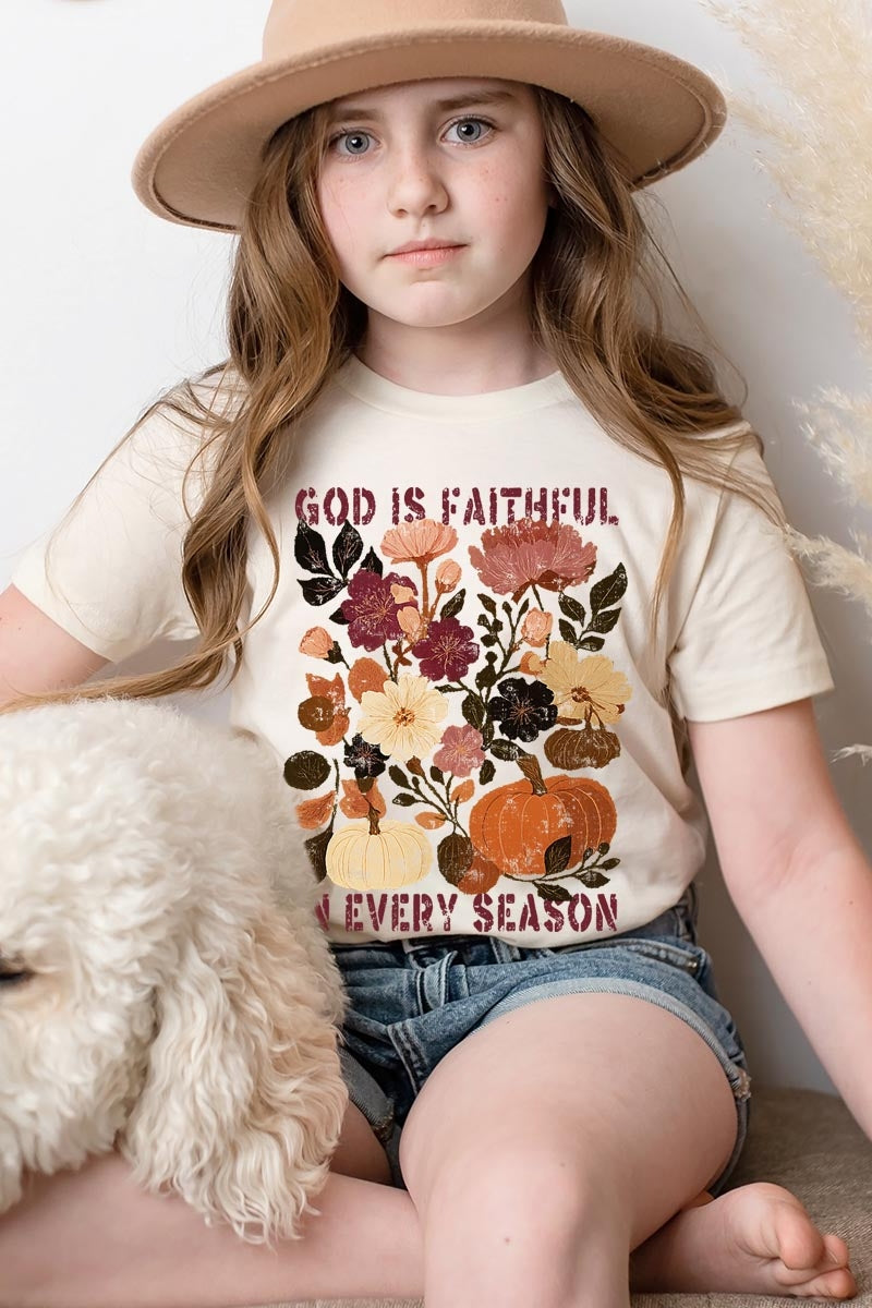 US3001Y-E3171Z Faithful In Every Season Kids Graphic Tee $11