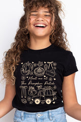 US3001Y-E3163Z Pumpkin Patch Doodle Kids Graphic Tee $11