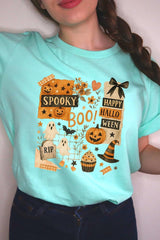 US3001-E3084 Halloween collage Graphic Tee $12.5