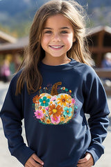 UL180B-E3118Z Floral Pumpkin Kids Graphic Sweatshirt $20