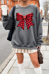 UL180P-E3198 Red Buffalo Plaid Bow Graphic Plus Sweatshirt $25