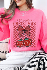 UL180P-E3196 Cherry Ornament Christmas Graphic Plus Sweatshirt $25