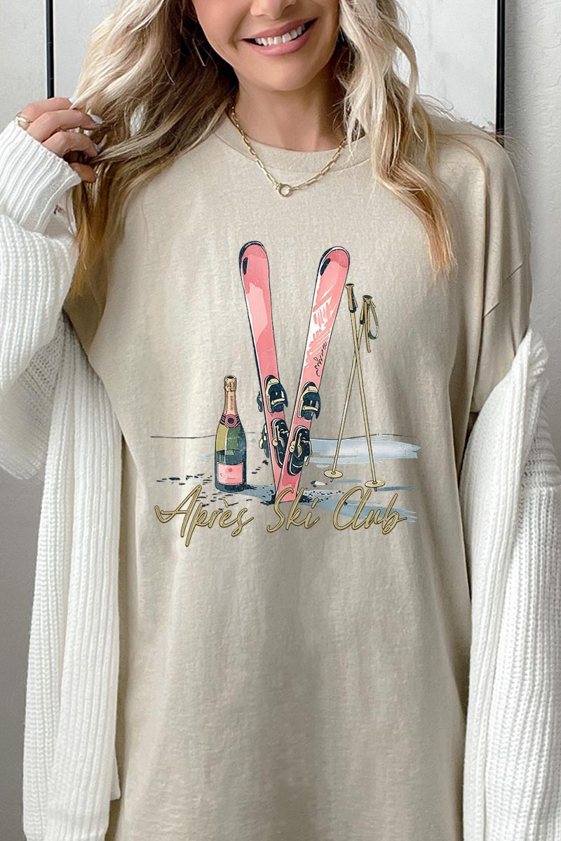 5000-E3187 Apres Ski Club Graphic Heavy Cotton Tee $9