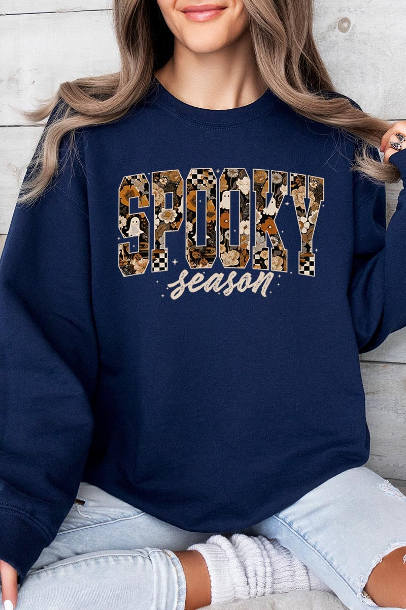 UL180P-E3105 Spooky Season Halloween Graphic Plus Sweatshirt $25
