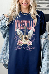 5000-E3157 Nashville Rose Graphic Heavy Cotton Tee $9