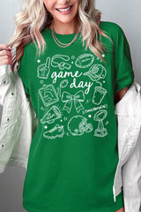 5000-E3081 Football Doodles Graphic Heavy Cotton Tee $9
