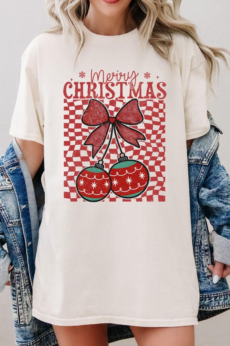 5000-E3196 Cherry Ornament Christmas Graphic Heavy Cotton Tee $9