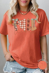 5000-E3071 Fall Vibes Rustic Script Graphic Heavy Cotton Tee $9