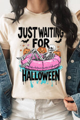 US3001-E3138 Just Waiting For Halloween Graphic Tee $12.5