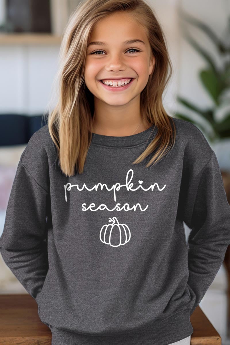 UL180B-E3152Z Pumpkin Season Kids Graphic Sweatshirt $20
