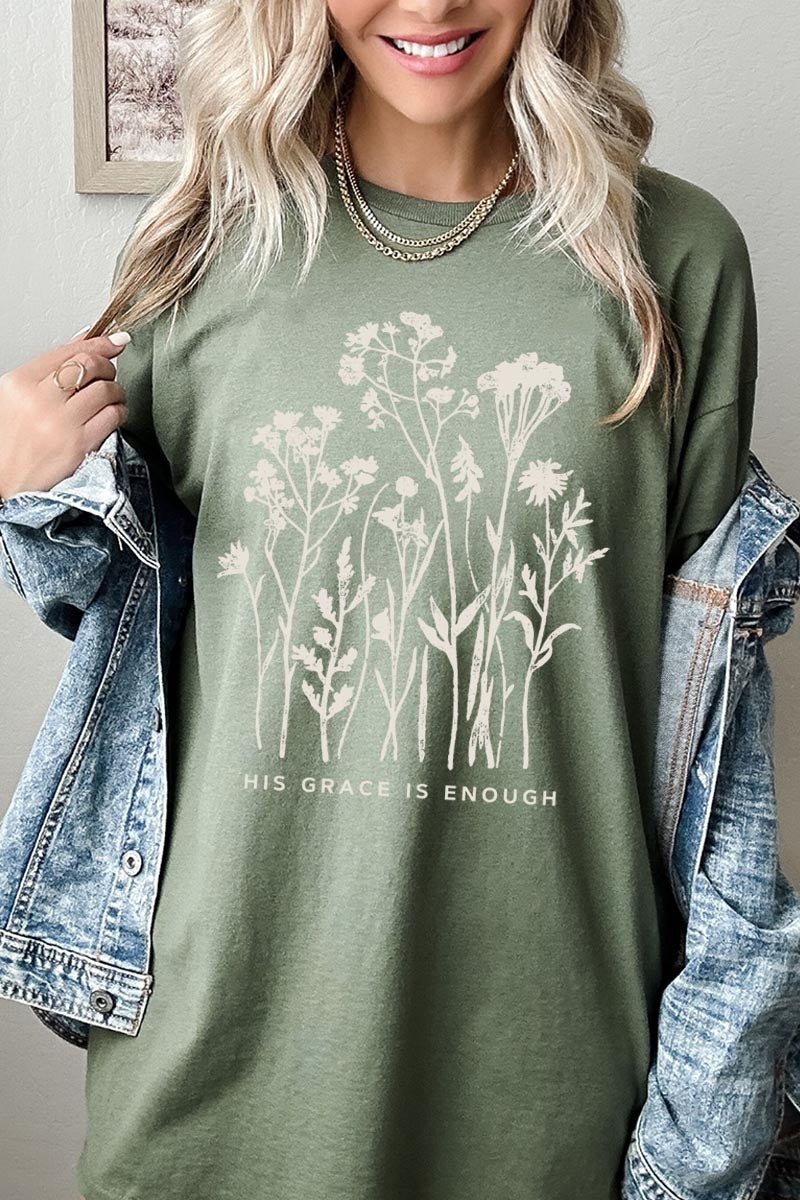 5000P-E3146 Christian Wildflower Graphic Plus Heavy Cotton Tee $12.75