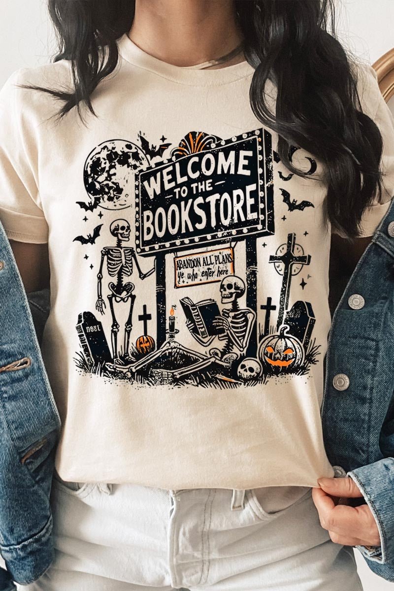 US3001P-E3122 Bookstore Halloween Graphic Plus Tee $16