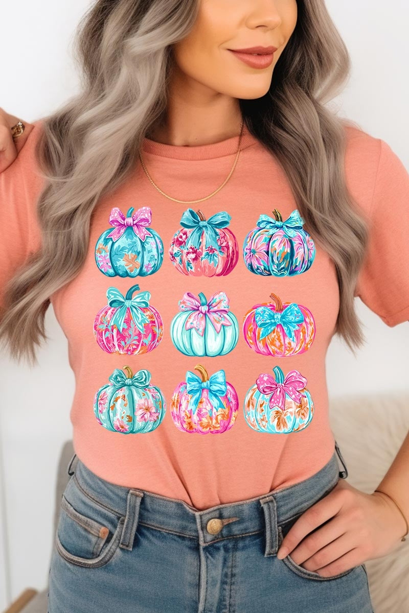 US3001-E3137 Coquette Pumpkin Graphic Tee $12.5