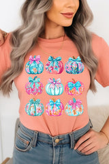 US3001-E3137 Coquette Pumpkin Graphic Tee $12.5