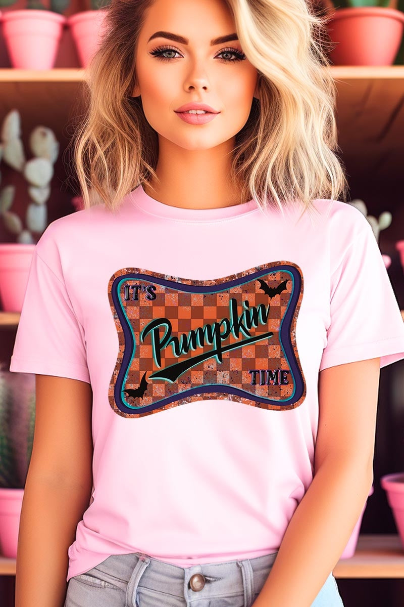 US3001-E3144 Itu2019s pumpkin time Graphic Tee $12.5