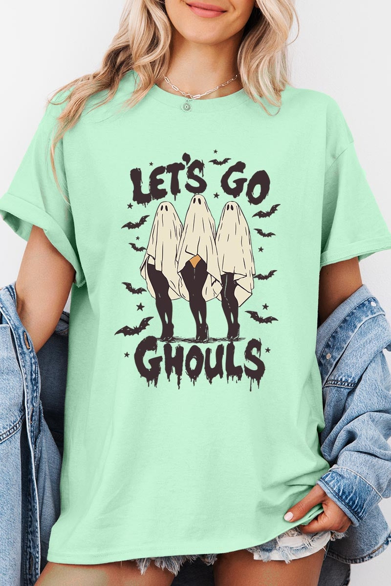 5000-E3160 Letu2019s Go Ghouls Ghost Graphic Heavy Cotton Tee $9