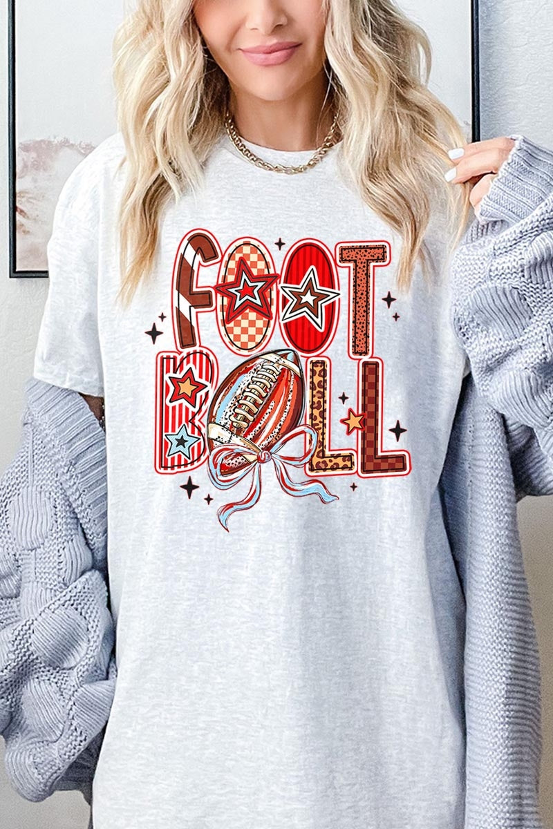 5000P-E3053 Brushstroke Football Graphic Plus Heavy Cotton Tee $12.75