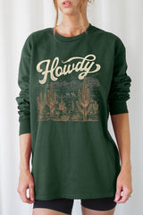 UL240P-E3095 Howdy Desert Western Graphic Plus Long Sleeve Tee $17