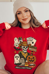 UL180P-E3107 Spooky Western Skeleton Graphic Plus Sweatshirt $25