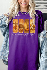 5000P-E3169 Give Thanks To The Lord Graphic Plus Heavy Cotton Tee $12.75