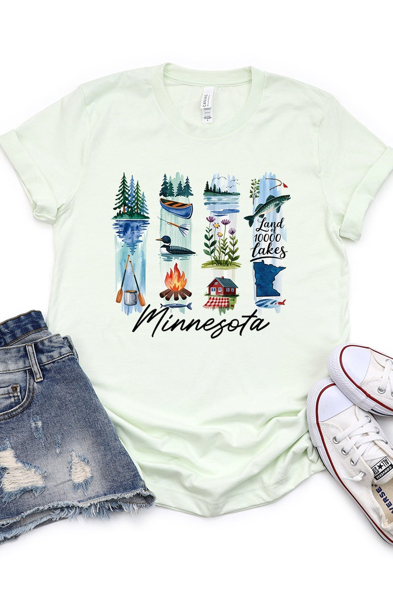 US3001-E3061MN Minnesota State Brushstroke Graphic Tee $12.5