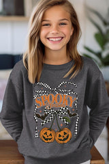 UL180B-E3085Z Pumpkin Cherries Kids Graphic Sweatshirt $20