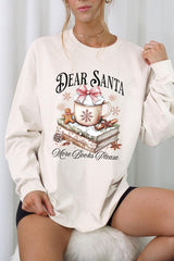 UL240P-E3205 Dear Santa Books Graphic Plus Long Sleeve Tee $17