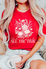 US3001-E3116 God Is Good Floral Graphic Tee $12.5