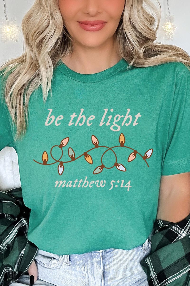 US3001P-E3214 Be the Light Christian Graphic Plus Tee $16