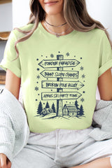 US3001P-E3189 Ski Lodge Signs Graphic Plus Tee $16