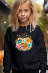 UL180B-E3118Z Floral Pumpkin Kids Graphic Sweatshirt $20
