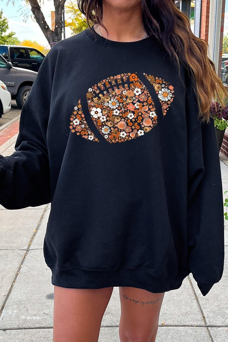UL180P-E3133 Floral Football Graphic Plus Sweatshirt $25