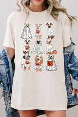 5000P-E3106 Halloween Ghost Dog Graphic Plus Heavy Cotton Tee $12.75