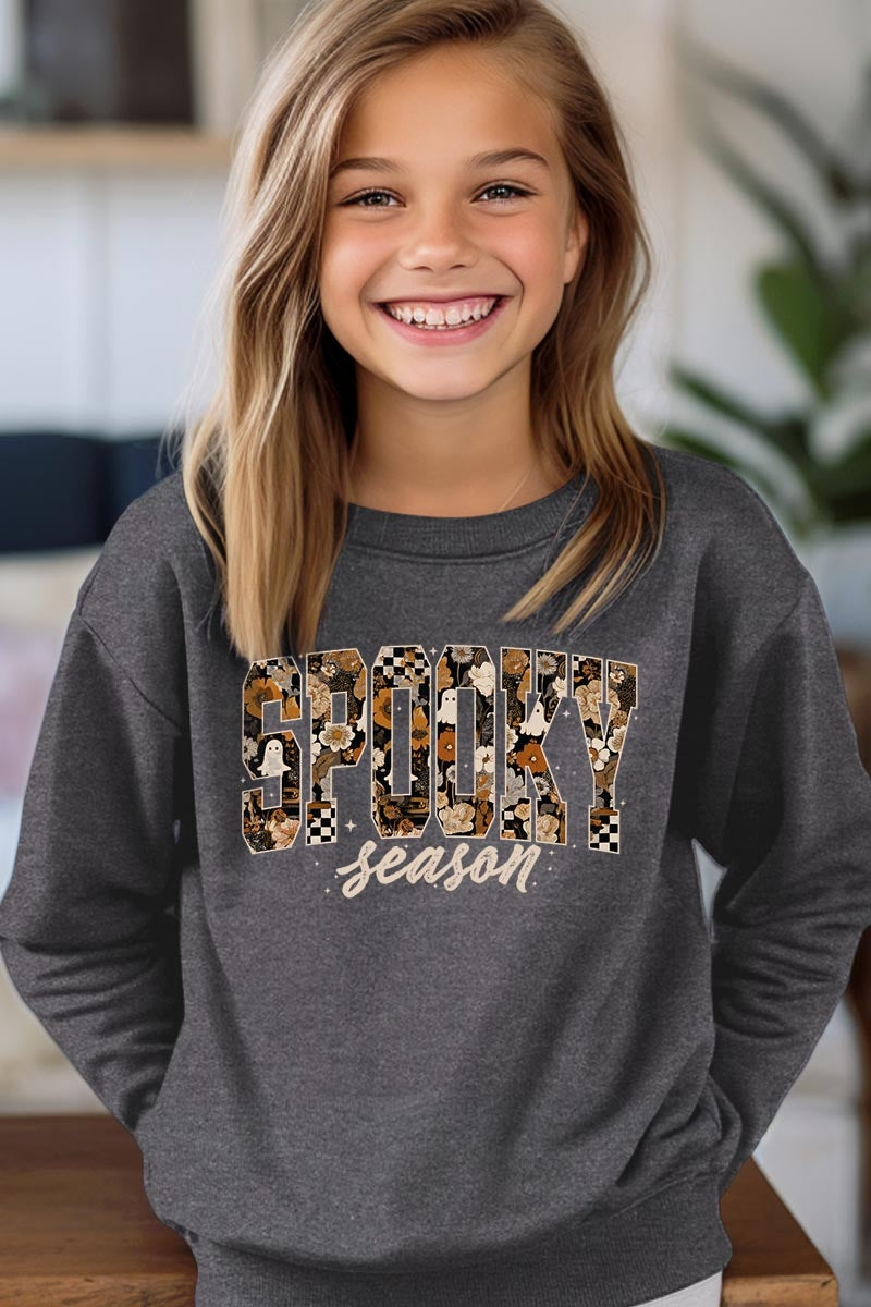 UL180B-E3105Z Spooky Season Halloween Kids Graphic Sweatshirt $20