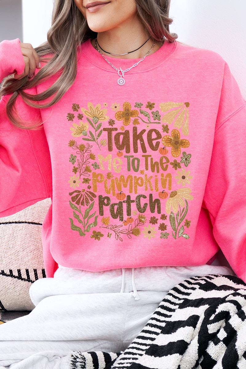 UL180P-E3136 Take Me To The Pumpkin Patch Plus Sweatshirt $25