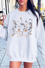 UL180P-E3123 Halloween Skeleton Graphic Plus Sweatshirt $25