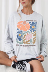 UL240P-E3067 Consider the Wildflowers Plus Long Sleeve Tee $17