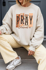 UL180-E3166 Pray Fall Christian Graphic Sweatshirt $20