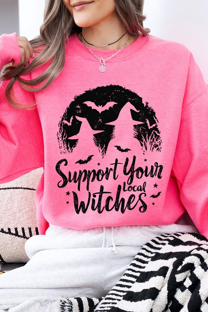 UL180P-E3161 Local Witches Halloween Graphic Plus Sweatshirt $25