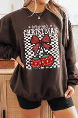 UL180P-E3196 Cherry Ornament Christmas Graphic Plus Sweatshirt $25