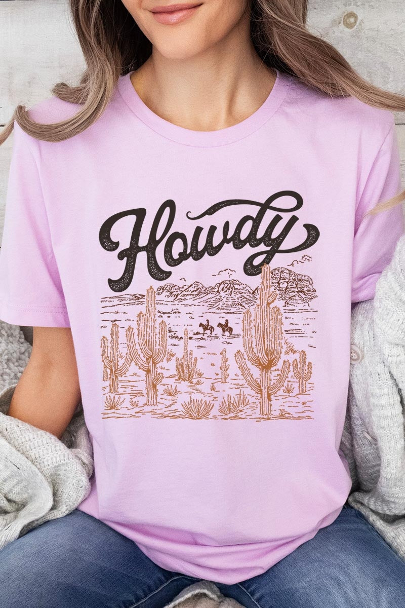 US3001-E3095 Howdy Desert Western Graphic Tee $12.5
