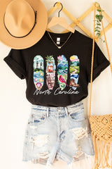 US3001-E3061NC North Carolina State Brushstroke Graphic Tee $12.5
